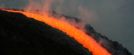 lava flow on etna volcano