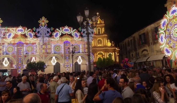 "Accensione luminarie" & spettacolo pirotecnico festa San Paolo 26/06/16 Palazzolo Acredine SR