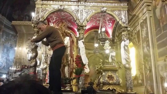 Acireale | San Sebastiano 2016 | Uscita del fercolo dalla cappella Acireale | San Sebastiano 2016 | Uscita del fercolo dalla cappella